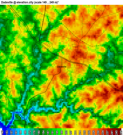 Dadeville elevation map