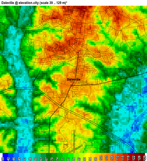 Daleville elevation map