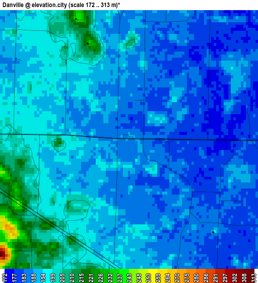 Danville elevation map