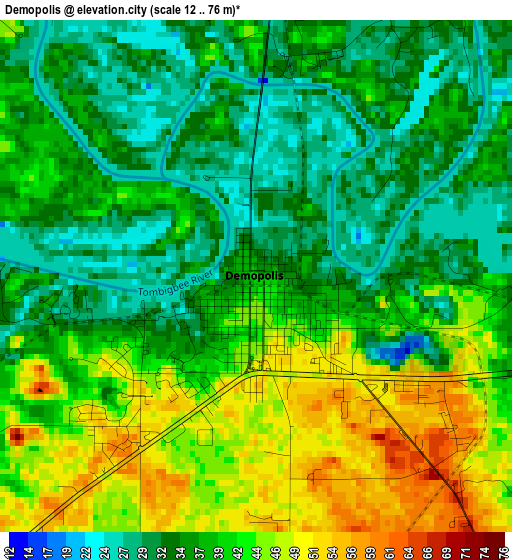 Demopolis elevation map