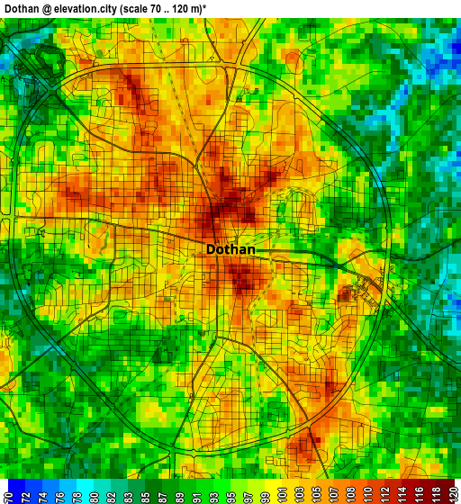 Dothan elevation map