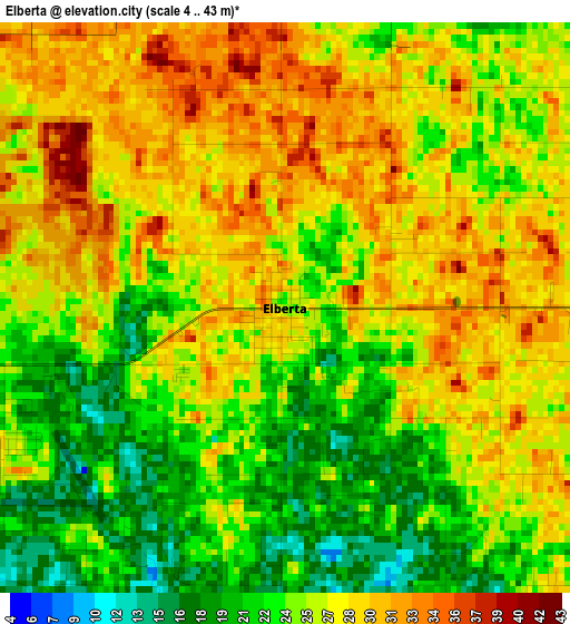 Elberta elevation map