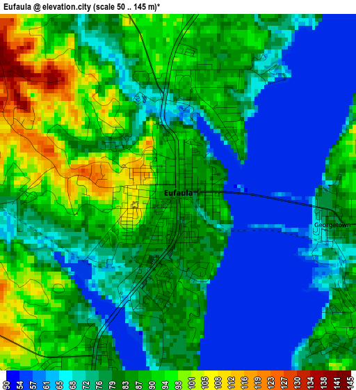 Eufaula elevation map