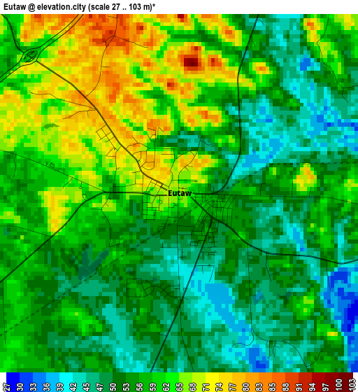 Eutaw elevation map