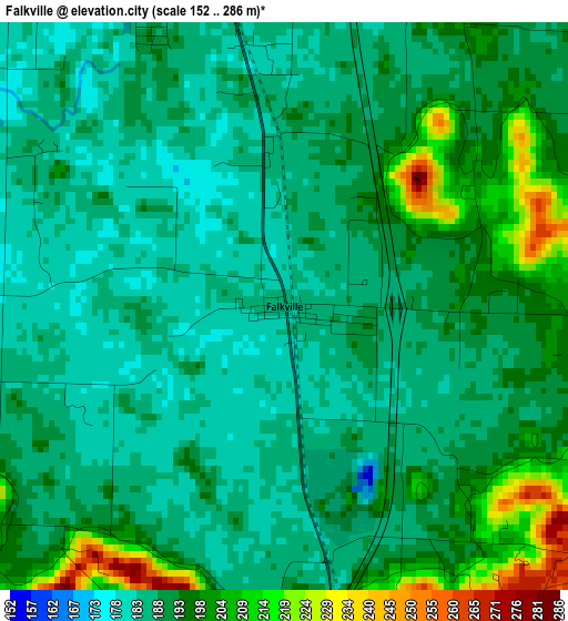 Falkville elevation map