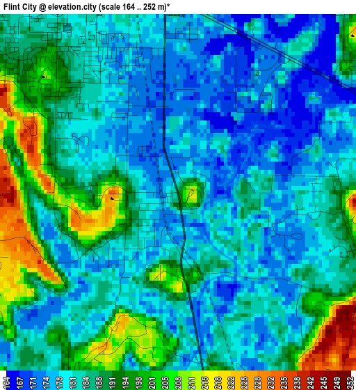 Flint City elevation map