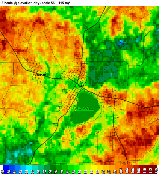 Florala elevation map