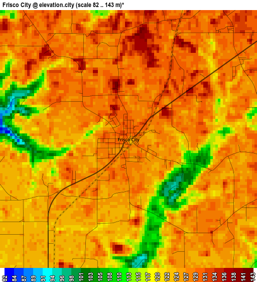 Frisco City elevation map