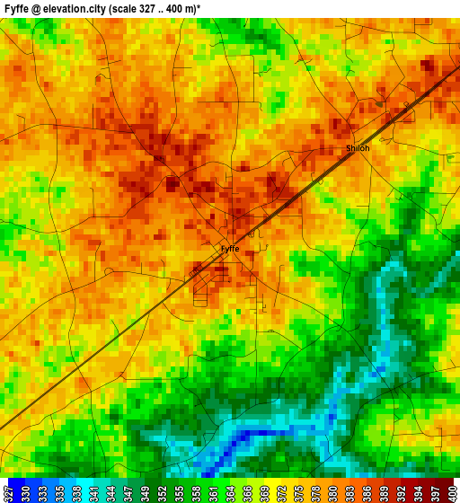 Fyffe elevation map