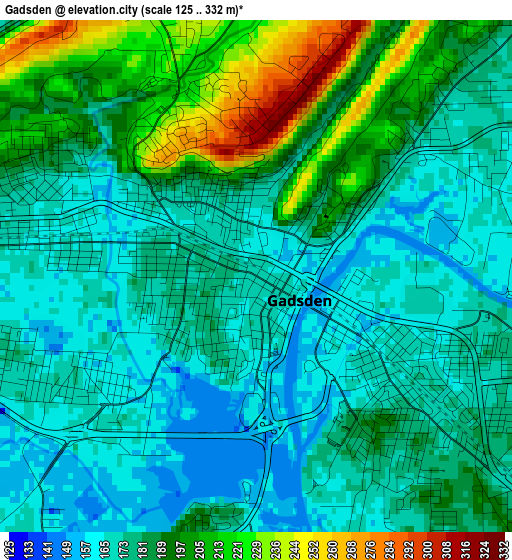 Gadsden elevation map