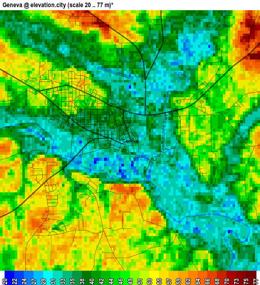 Geneva elevation map