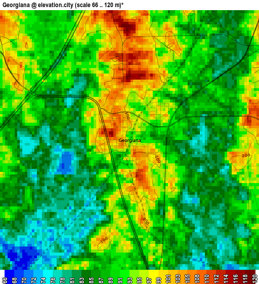 Georgiana elevation map