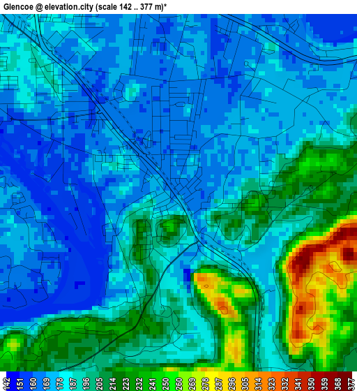 Glencoe elevation map