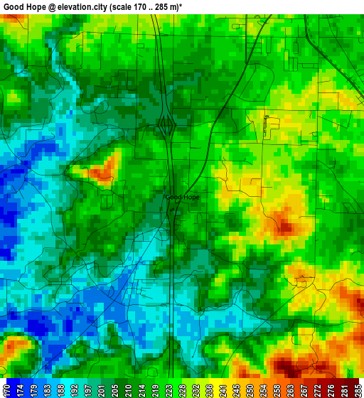 Good Hope elevation map