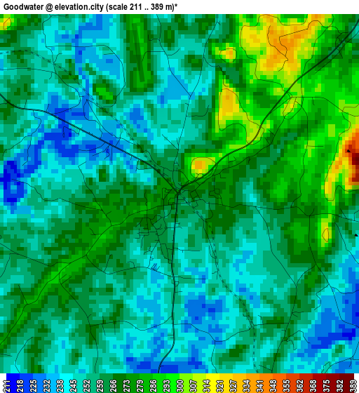 Goodwater elevation map