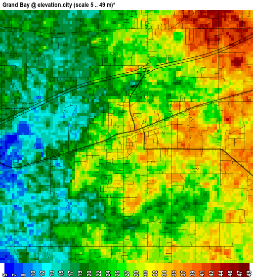 Grand Bay elevation map