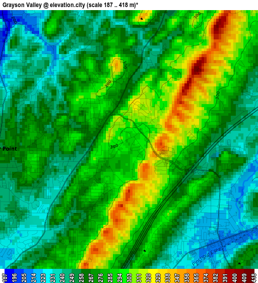 Grayson Valley elevation map