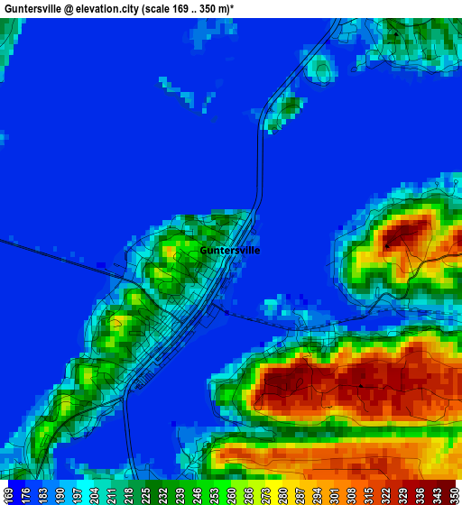 Guntersville elevation map