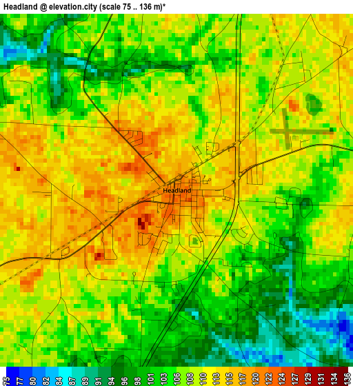 Headland elevation map