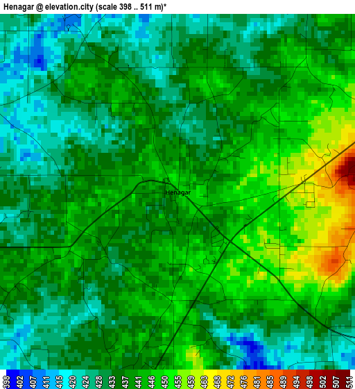 Henagar elevation map