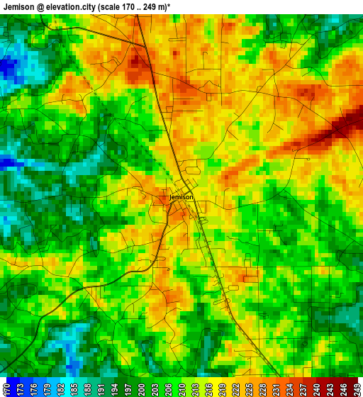 Jemison elevation map