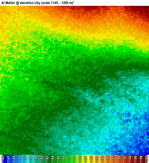 Al Matūn elevation map