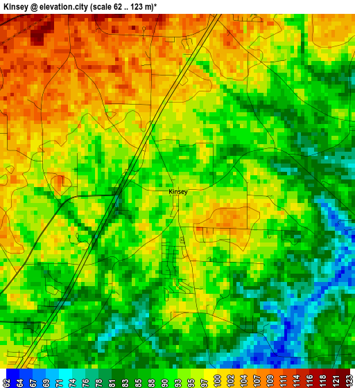 Kinsey elevation map