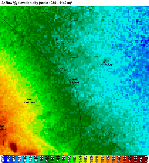 Ar Rawḑ elevation map