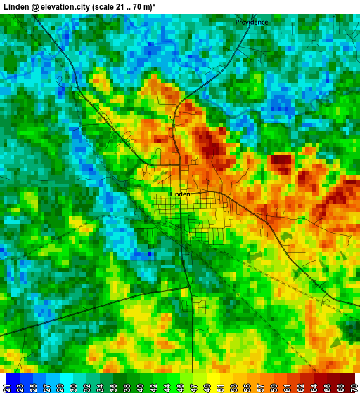 Linden elevation map