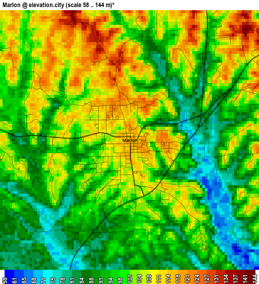 Marion elevation map