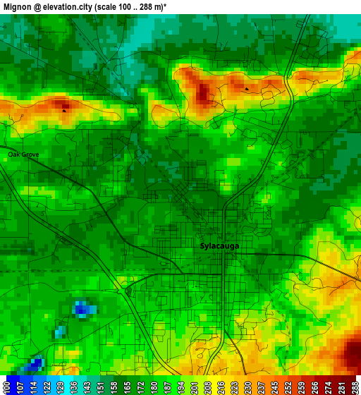 Mignon elevation map