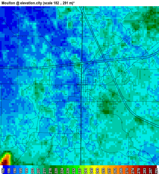 Moulton elevation map