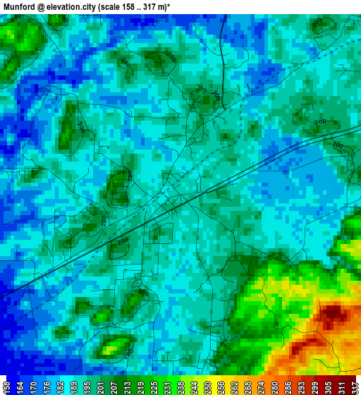 Munford elevation map