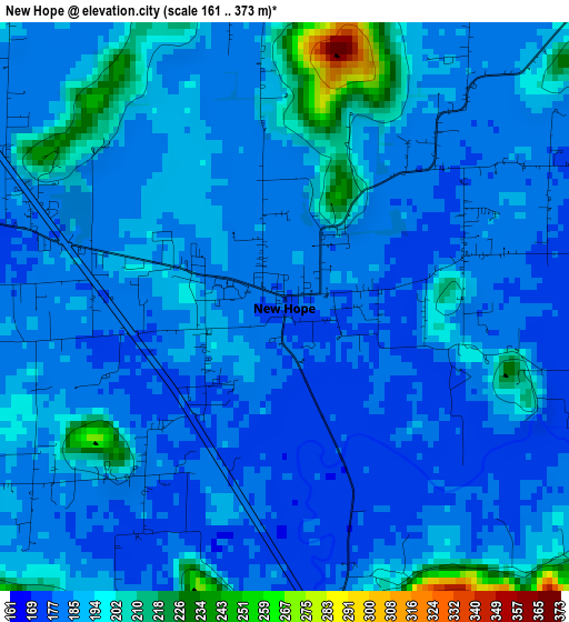 New Hope elevation map