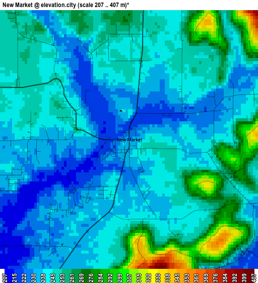 New Market elevation map