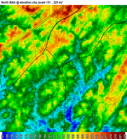 North Bibb elevation map