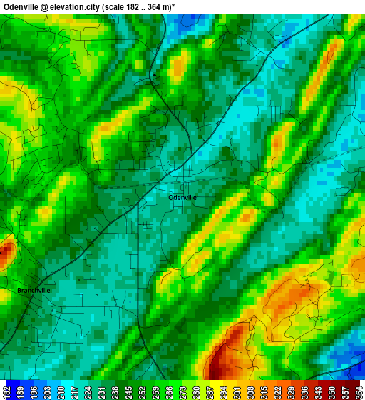 Odenville elevation map