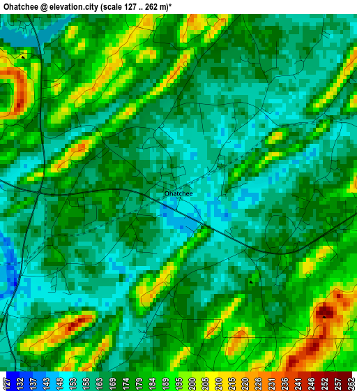 Ohatchee elevation map