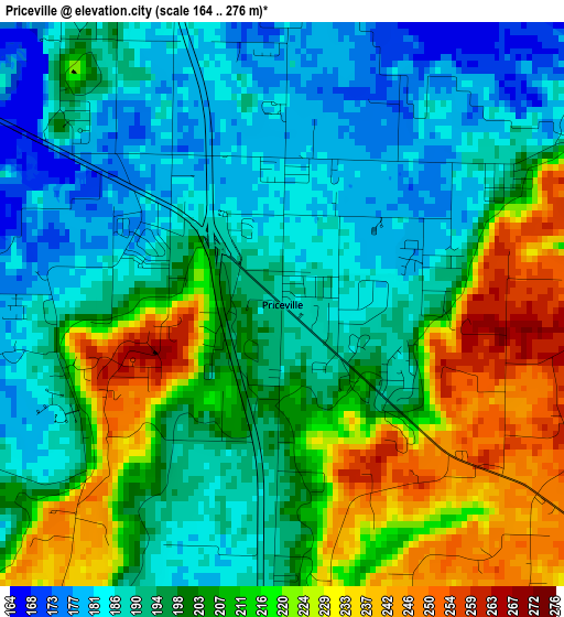 Priceville elevation map