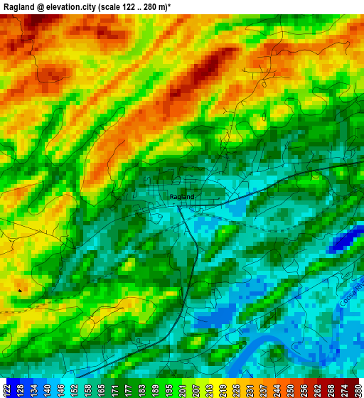 Ragland elevation map