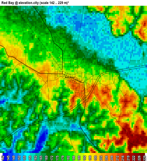 Red Bay elevation map