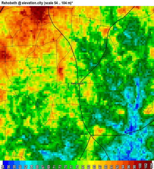 Rehobeth elevation map