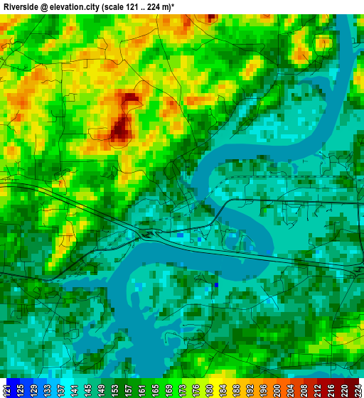 Riverside elevation map