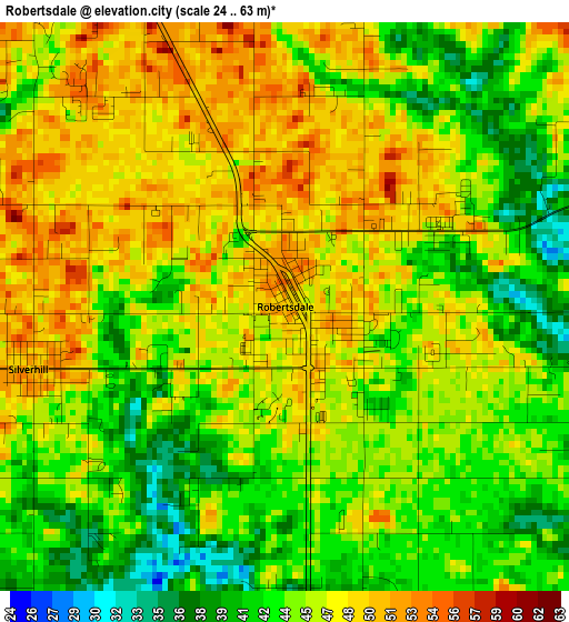 Robertsdale elevation map