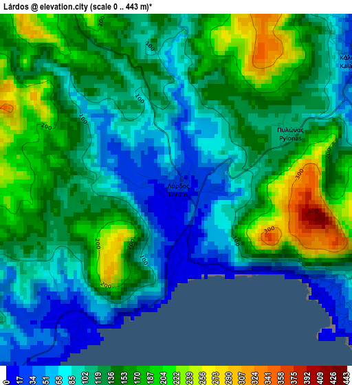 Lárdos elevation map