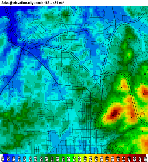 Saks elevation map