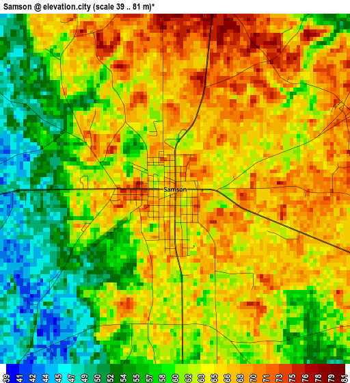 Samson elevation map