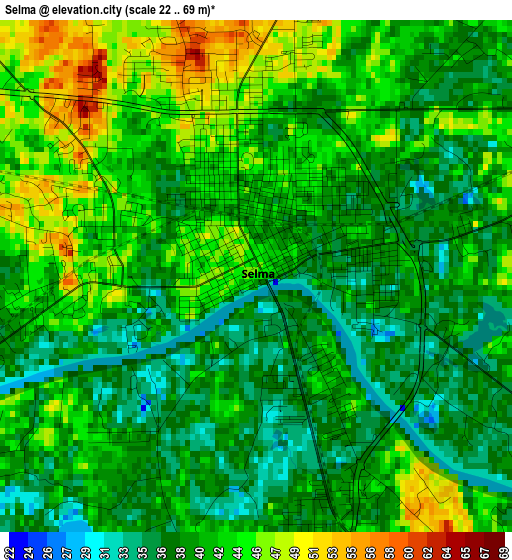 Selma elevation map