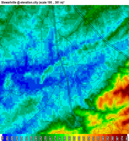 Stewartville elevation map