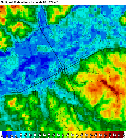 Sulligent elevation map